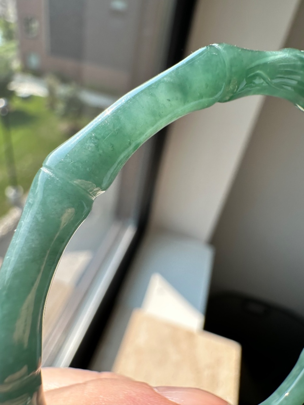 Certified Natural Grade A Guatemalan Blue Water Jadeite Dragon Bangle_Untreated - Picture 2 of 11